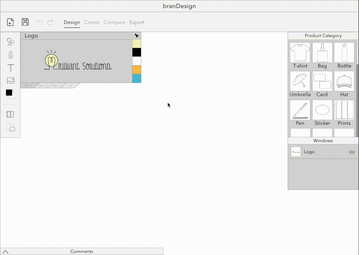 Generating a t-shirt product prototype with combination logo